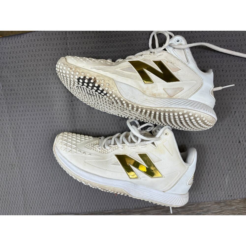 New Balance TSHOWT1 FuelCell Ohtani 1 Trainer Shoes 7.5D White Metallic Gold - Picture 4 of 10